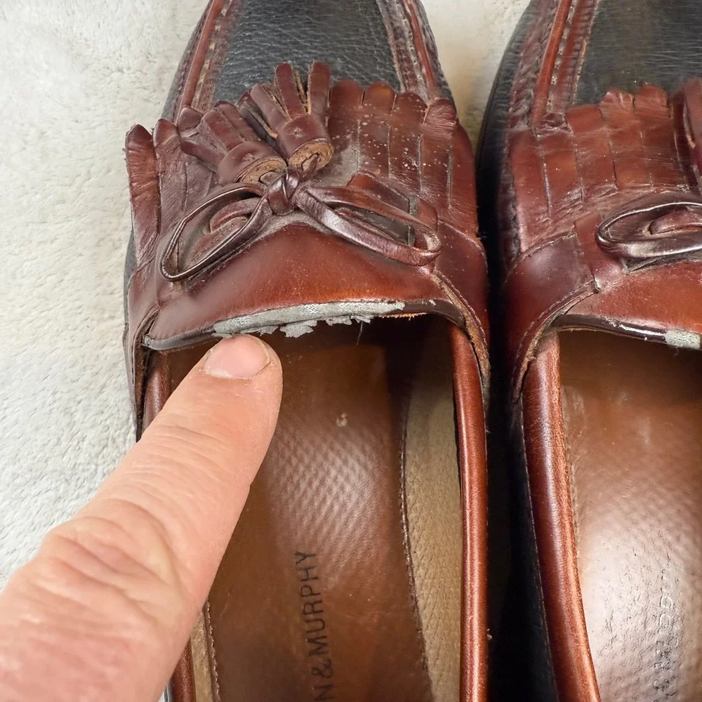 Johnston & Murphy Mens Tassel Kiltie Loafers Two‎ Tone Leather 9.5M 20-0592